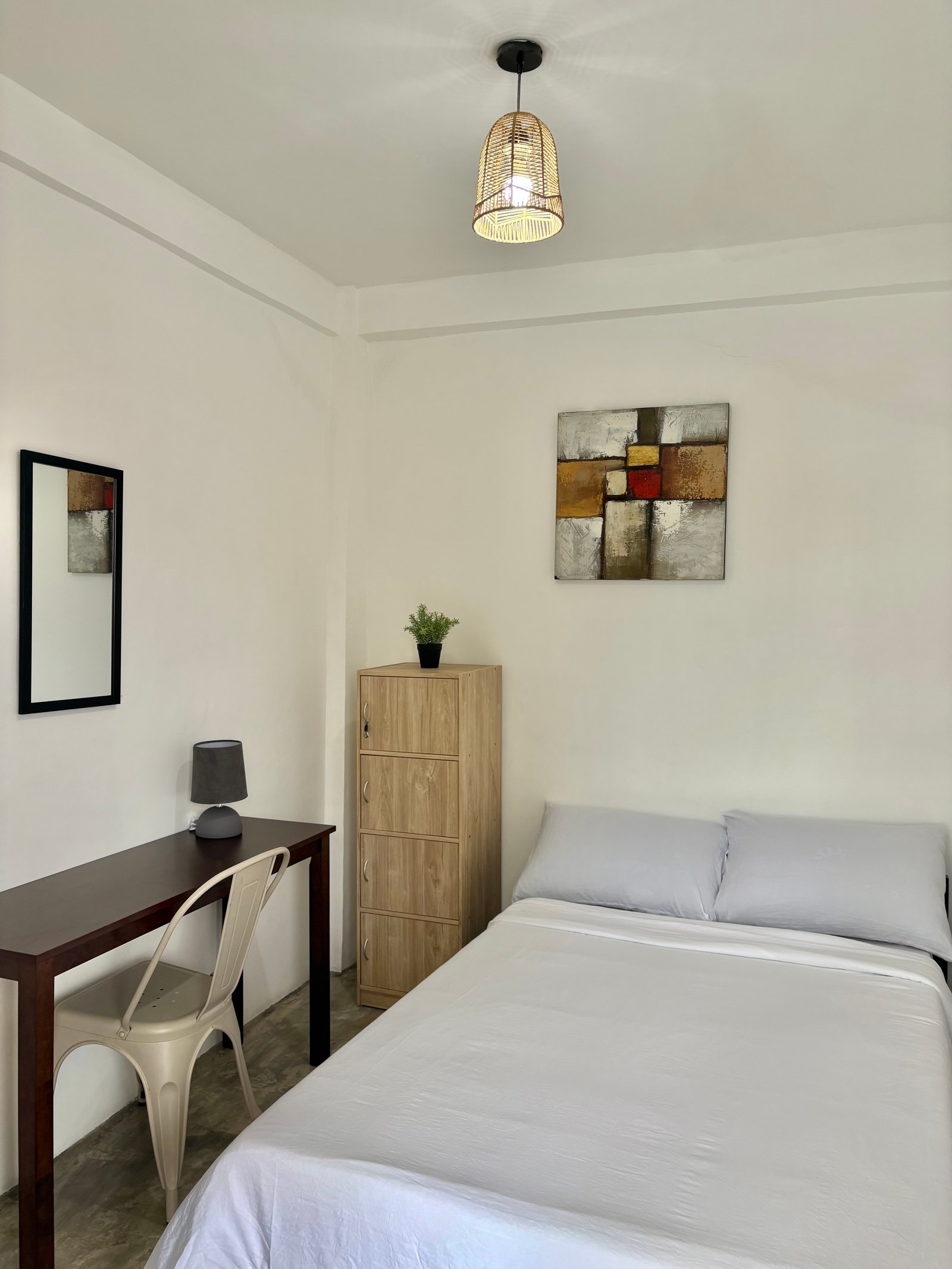 Class C Double Room (Cozy & Wallet-Friendly)
Full Size bed with shared Toilet & Bathroom
Good for 2 persons
Free Starlink WiFi
Free Hot & Cold water
With working wooden Table
Fully Air-conditioned